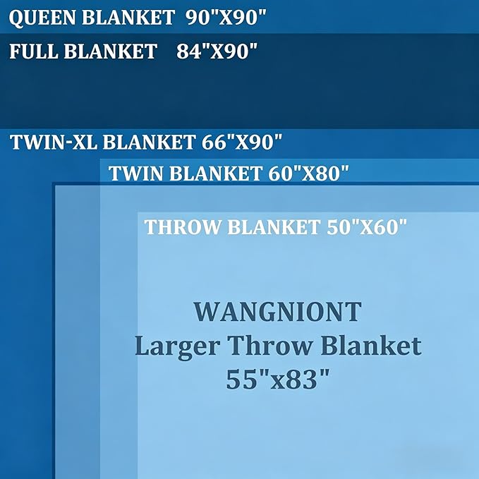 Soft Pure Wool Throw Blanket, Lightweight Warmth, 55"x83", Plaid, Fringe, Compact with Bag, Useful Gift for Women Men, All Season Decorative Cozy Travel Blanket for Couch Bed, Outdoors