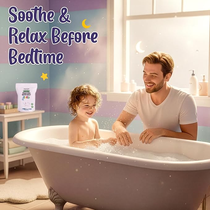 Aromasong Dead Sea Salt Kids Bath Soak with Aloe Vera – Soothing, Calming & Sleep-Ready – 4 Lbs Fine Grain Bulk Resealable Pack – 100% Pure & Natural Mineral-Rich Bath Salt