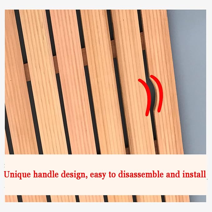 Bamboo Duckboard Bath Mat,Natural Wood Bath Shower Mat, Wooden Slatted Duck Board for Bathtub Spa Sauna, Waterproof Large Floor Mat for Indoor and Outdoor,Customizable,60x120cm/24x47in