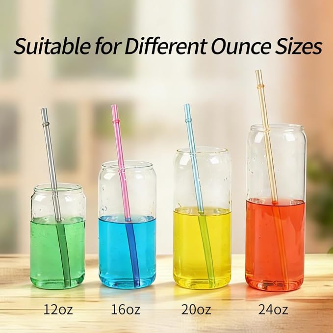 25 Pieces Reusable Plastic Straws with 2 Cleaning Brush, 9.05" Long 0.29" Diameter, BPA-Free Colorful Drinking Straws for 12-20 oz Tumblers and Mason Jars