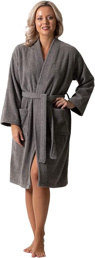Luxurious Turkish Terry Kimono Collar Super-Soft Terry Absorbent Bathrobes for Women