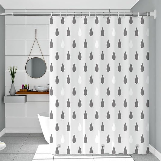 TIKABC Shower Curtain Liner, 4G PEVA Shower Liner, Plastic Waterproof Shower Curtains, 72x72 inch with Grommet Holes 3 Magnetic Weights