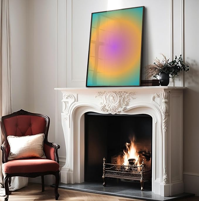 Monem Art Radiant Gradient Glow Print - Modern Abstract Color Field Poster - Wall Decor for Living Room, Bedroom or Office - 18x24 Unframed Wall Art by Rs Lab Studio