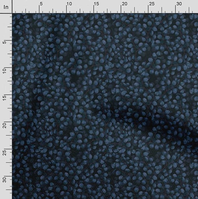 Soimoi Heavyweight Cotton Canvas Fabric Material - 56 Inch Wide, Blue - Leaves Print, Ideal for Making Durable Tote Bags, Backpacks, Jackets, Upholstery, Cushions, Outdoor Furniture Covers, 1 Yard