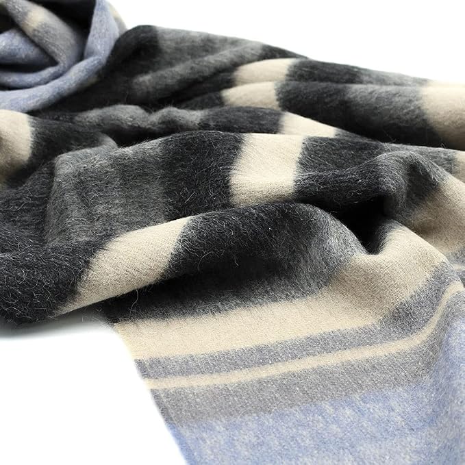 Alpaca Wool Blanket Throw Cherokee Design for Bed Couch Sofa Soft Warm Peruvian Alpaca Wool Blankets 72" x 60" (Combination 11 (Light Blue))