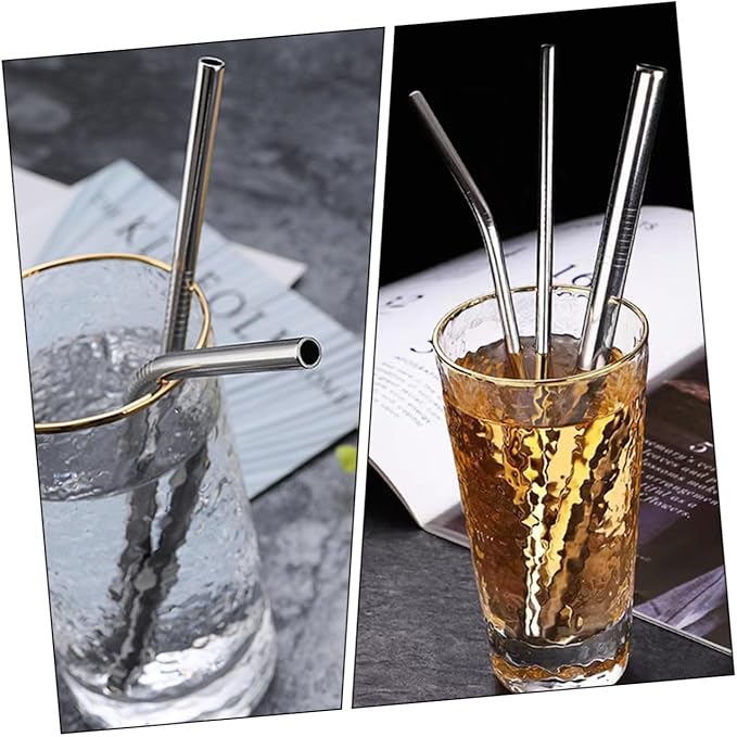 Zerodeko Reusable Stainless Steel Straws Set with Straw Cleaner Brush 24pcs for Tumblers Coffee Tea Party Drinks Sturdy Eco-friendly
