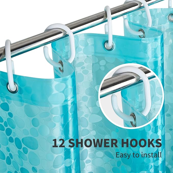 Bostofy Shower Curtain Liner,Waterproof Heavyweight 8g EVA Shower Liner with 3 Magnets and 12 Rustproof Metal Grommets, 72" W x 84" L