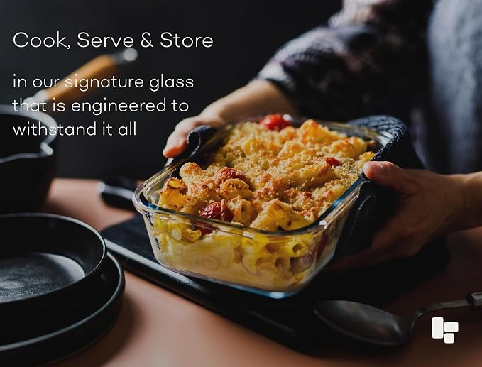 Large Glass Food Storage Containers with Lids | 3 Pack Set 52oz/6.4 cup | Glass Storage Containers with Lids |Non-Toxic & Airtight| Glass Food Containers |Oven, Freezer & Dishwasher Safe