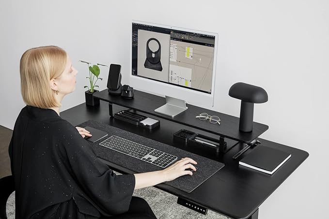 OAKYWOOD Felt Desk mat Anthracite Grey L 30 x 90 x 0,3 cm