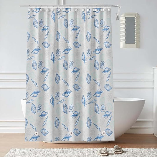 Plastic Shower Liner - Premium PEVA 4G Shower Curtain Liner with Rustproof Grommets and 3 Weighted Magnets, Waterproof Shower Curtain for Bathroom… (Whelk, 72”*72”)
