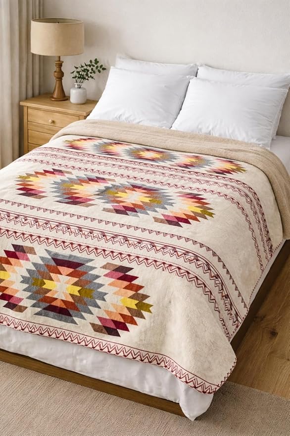 Alpaca Wool Blanket Queen 94x78 in | Ultra Soft, Non-Itchy & Breathable | Premium Alpaca Blanket | Warm, Hypoallergenic Natural Fiber | Handmade Luxury Throw for Bed or Sofa (Brown and Orange)