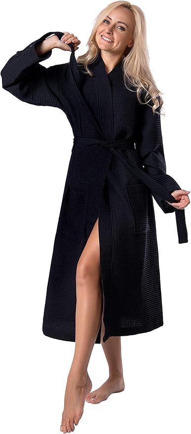 BAGNO MILANO Women's Robes, Waffle Robes For Women, Turkish Cotton Bathrobes For Women