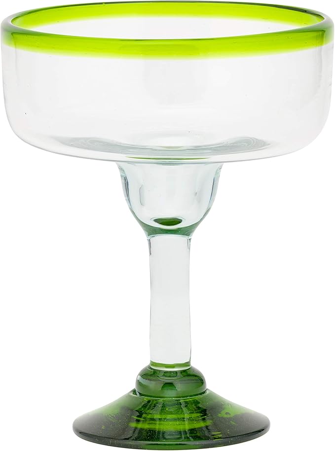 10 Strawberry Street Lime Rim Mexican Glassware, Margarita, Set of 4