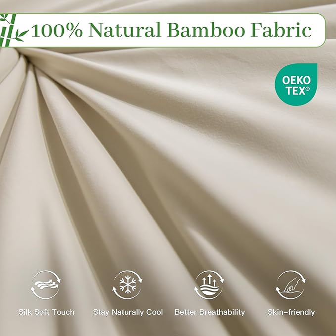 NEXHOME PRO 100% Viscose Derived from Bamboo Comforter King Size - Summer Cooling & Moisture-Wicking Bedding Blanket - All Season Lightweight Design - Natural Organic King Duvet Insert