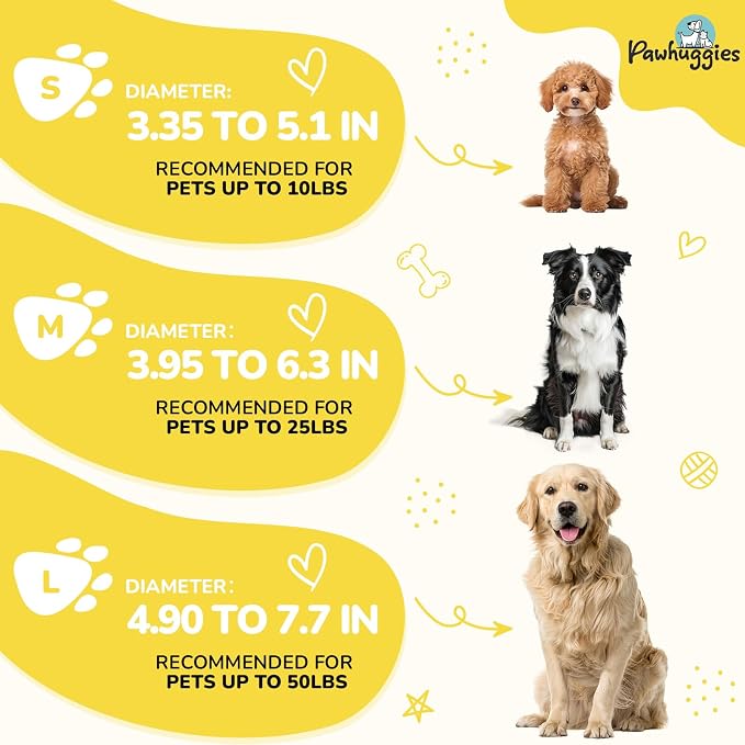 Yellow Dog Collar for Large Dog, Breathable, Anti-Odor & Soft, Comfortable for Sensitive Skin Puppies, 90% Bamboo Rayon, Adjustable Quick-Release Buckle Pet Collar for Large Breeds