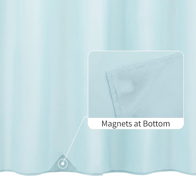 ALYVIA SPRING Stall Fabric Shower Curtain Liner Waterproof - Soft & Lightweight Small Shower Curtain with Magnets for Narrow Stall Size, Machine Washable - 36x72, Blue