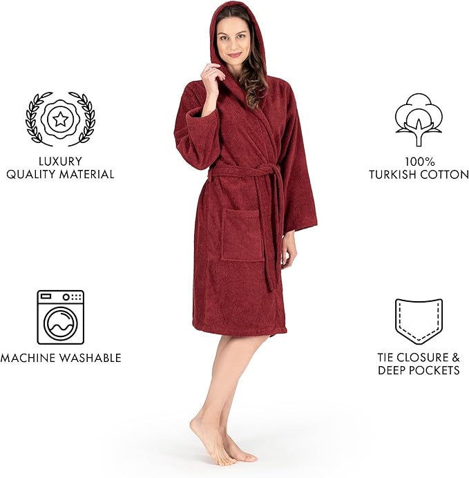 Nine West Women's Hooded Terry Bathrobe