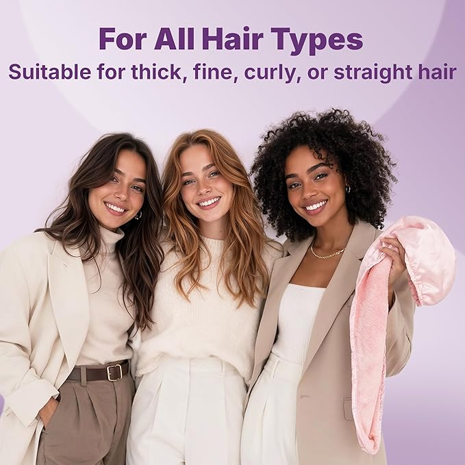 Goody Reversible Satin & Microfiber Turban, Day to Night Styling, Dual-Sided Microfiber Hair Towel Wrap for Quick-Drying, Satin Bonnet for Frizz-Control, For All Hair Types, Gift for Women & Girls