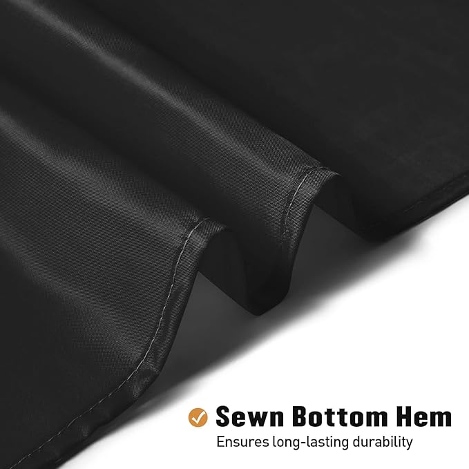 MitoVilla Extra Long Shower Curtain Liner, Black Shower Liner Fabric with Plastic Hooks, Waterproof Bath Curtain Liner Polyester Soft Lightweight, 72 x 84 Inches, Washable