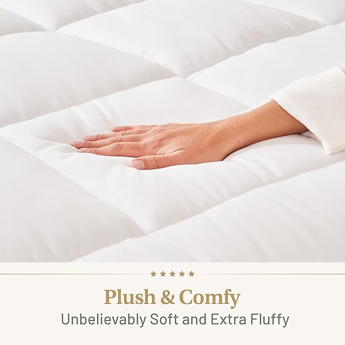 Down Alternative Comforter California King Size - Extra Fluffy Duvet Insert - Thick Puffy Premium All Season Winter - Luxury Breathable Hotel Cooling Comforter - California King, White, 104x96 inches