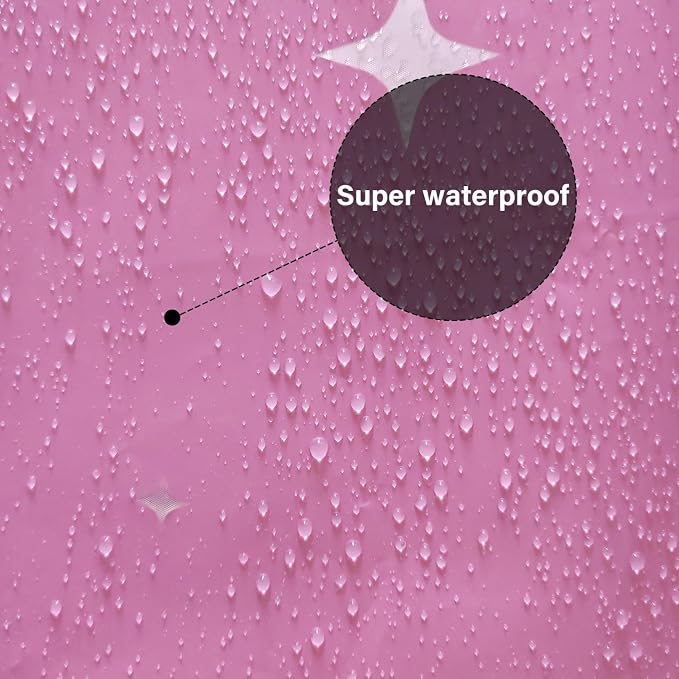 Plastic Shower Liner - Premium EVA 5G Shower Curtain Liner with Rustproof Grommets and 3 Weighted Magnets, Waterproof Shower Curtains for Bathroom (Pink Star, 72" x 72")