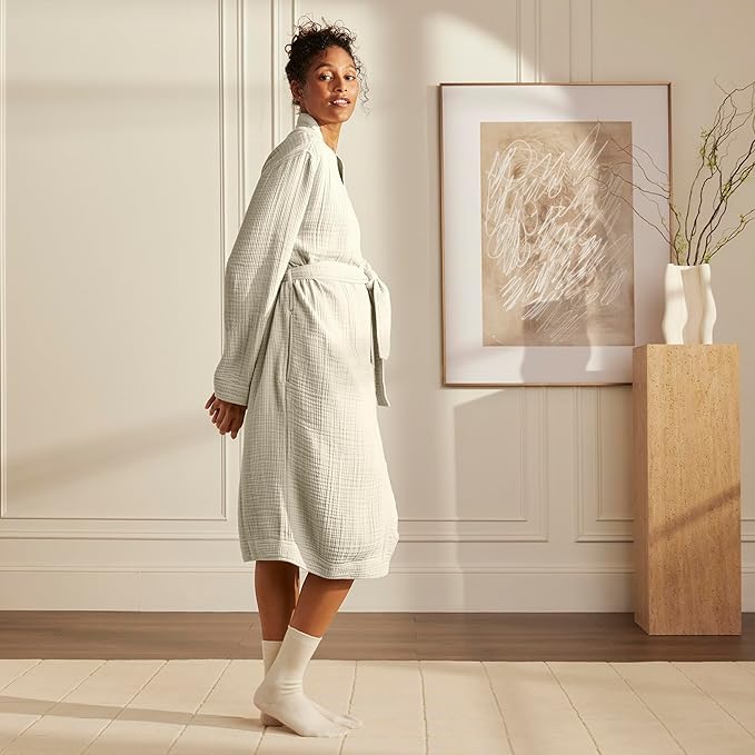 BOLL & BRANCH Dream Robe - 100% Organic Cotton - Ultra Soft, Lightweight, Breathable, and Pre Shrunk - Unisex