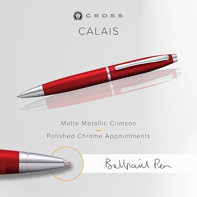 Cross AT0112-19 Calais Matte Metallic Ballpoint Pen, Crimson