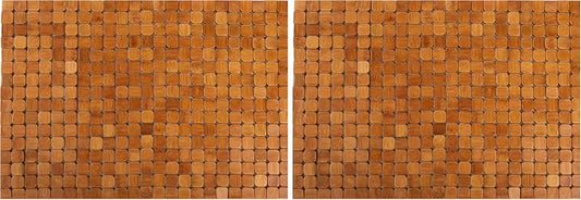 Dicunoy Bamboo Bath Mat, Bathroom Shower Rug, Wooden Toilet Doormats for Shower Doorsteps, Sauna, Tub (23.6" L x 16" W) (Pack of 2)