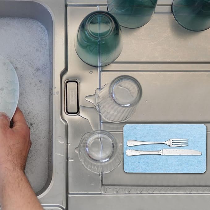 Water Absorbing Stone - Non-Slip Fast-Drying Water Absorbing Stone Tray | Absorbent Coasters, Soap Holder, Soap Dish Tray for Hand Soaps & Plants & toiletries in The Modern Home