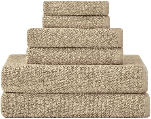 Organic Cotton Textured Towels - Light Taupe - 2 Bath Sheets