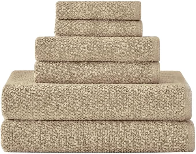 Organic Cotton Textured Towels - Light Taupe - 2 Bath Towels