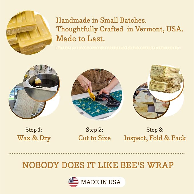 Bee's Wrap Beeswax Wraps for Food - Cut to Size 14x52" Beeswax Wrap Roll - Plastic Free Made in USA Reusable Natural Food Wrap - Honeycomb
