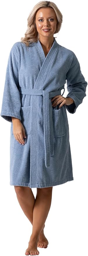 Luxurious Turkish Terry Kimono Collar Super-Soft Terry Absorbent Bathrobes for Women