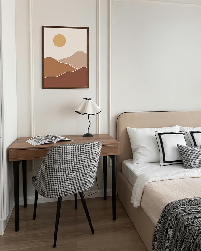 Organic Abstract Shapes Wall Art Minimalist Botanical Silhouette Earth Tones Terracotta Mid Century Modern 12x16 Inch Oak Wood Walnut Framed Scandi Boho Print for Home Office