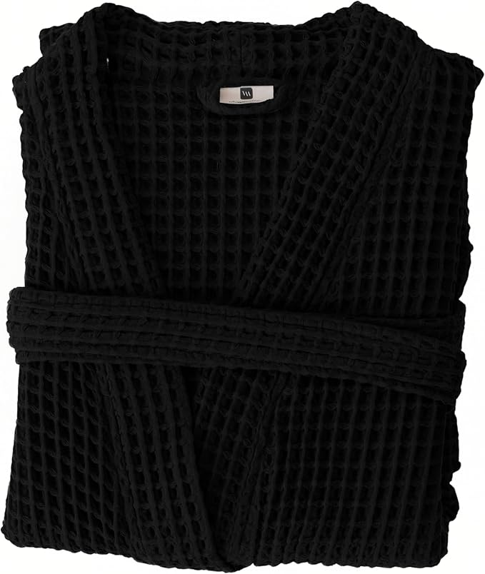 Womens Kimono Waffle Robe - Lightweight 100% Turkish Cotton Housecoat for All-Day Lounging - Bathrobe for Shower