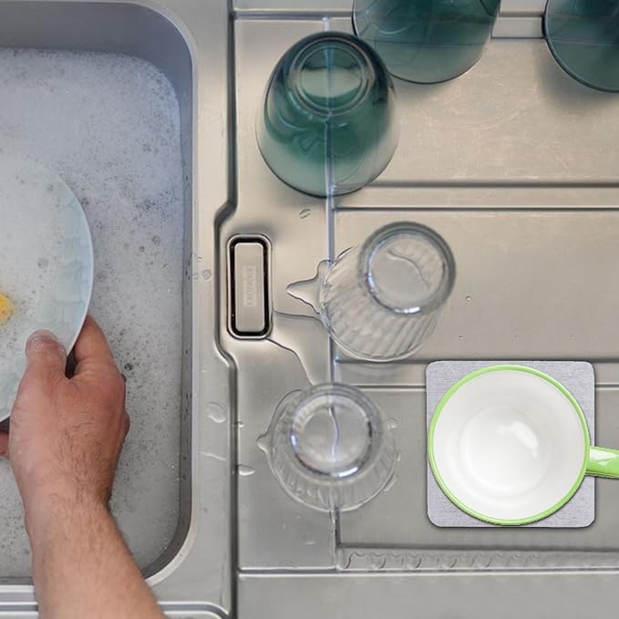 Water Absorbing Stone Tray for Sink | Non-Slip Fast-Drying Water Absorbing Stone Tray | Absorbent Coasters, Sink for Dish Soap Bottles Toothbrush Cup