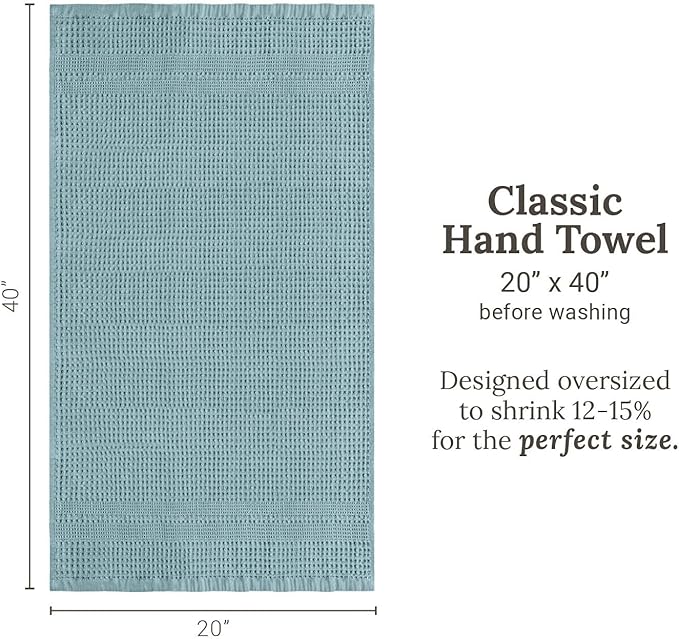 GILDEN TREE Waffle Hand Towels for Bathroom Quick Dry Towel Super Absorbent Thin 100% Cotton Lint Free, Hand Towels for Bathroom Set of 2, Classic Style (Seafoam)