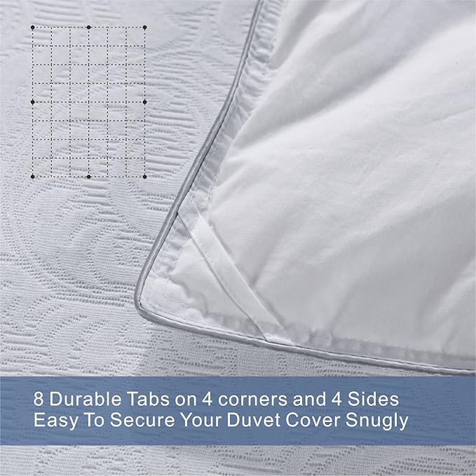 MAPLE DOWN Soft Full Size Comforter Duvet Insert-Down Alternative Comforter with Corner Tabs-Lightweight Fluffy Breathable Machine Washable (White, 82“x86”)