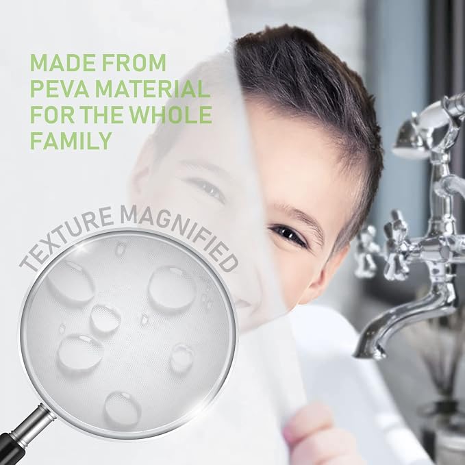 Shower Curtain Liner - Heavy Duty 6 Guage PEVA - Built in 3 Weighted Magnets - 12 Aluminium Grommets (2, Frosted, 72" x 72")