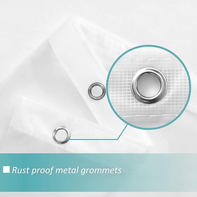 Mrs Awesome Extra Long Frost Shower Curtain Liner with 3 Magnets, 72x108 Frosted PEVA Shower Liner, Light Weight Plastic Shower Curtain for Bathroom, Waterproof,Frost