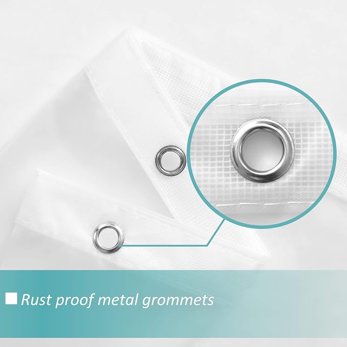 Mrs Awesome Frost Shower Curtain Liner with 3 Magnets, 69x70 Frosted PEVA Shower Liner, Light Weight Plastic Shower Curtain for Bathroom, Waterproof,Frost