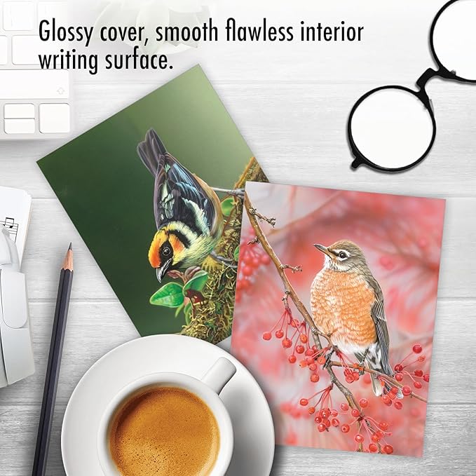 The Best Card Company - 20 Blank Notes with Envelopes - All Occasion Animal Assortment (10 Designs, 2 Each) - Bird Beauties AM9616OCB-B2x10