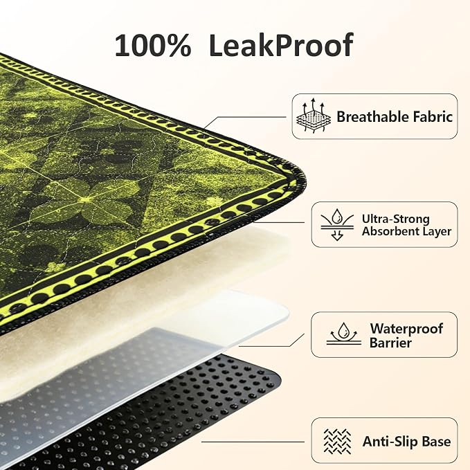 Washable Pee Pads for Dogs, Reusable Puppy Potty Training Pads, Ultra-Absorbent Thick Waterproof Leak-Proof Non-Slip Pads & Mat for Crate, Playpen, Floor, Whelping & Housebreaking , 2 Pack 24"x48"