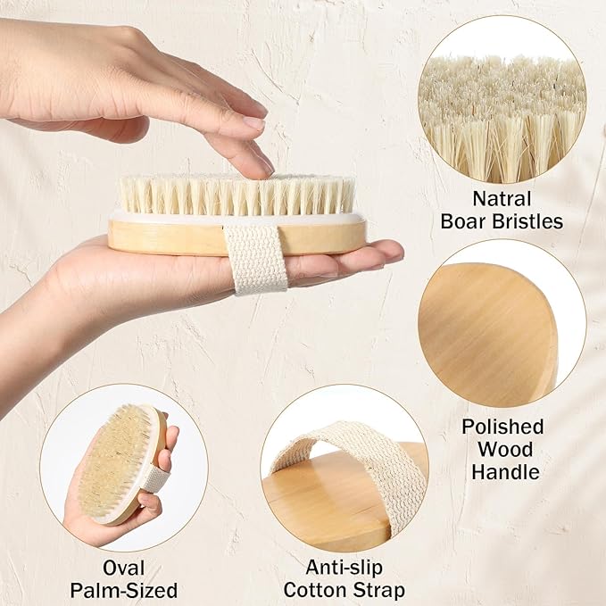 10 Pcs Dry Brushes for Body Dry Brushing Body Brush Exfoliating Brush for Shower Bath Back Circulation Improvement Dead Skin Remove Beauty Exfoliator