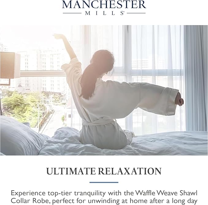 Manchester Mills Waffle Weave Robe with Lightweight French Terry Lining - one size