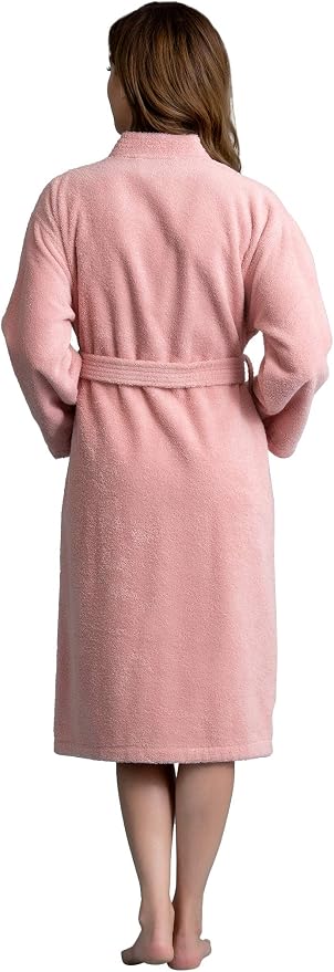 Women's Turkish Terry Kimono Style Bathrobe - 100% Cotton Robe for Women - Comfortable & Absorbent - Soft & Cozy Wear