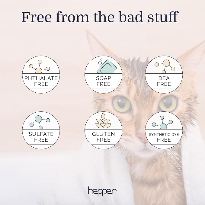 Hepper Oatmeal Shampoo for Dogs, Cats and Other Pets - All Natural Pet Shampoo: No Dog Soap, Cat Soap or Pet Soap - Dog Shampoo Sensitive Skin, Dog Dry Skin, Dog Itchy Skin Treatment -Cucumber & Aloe