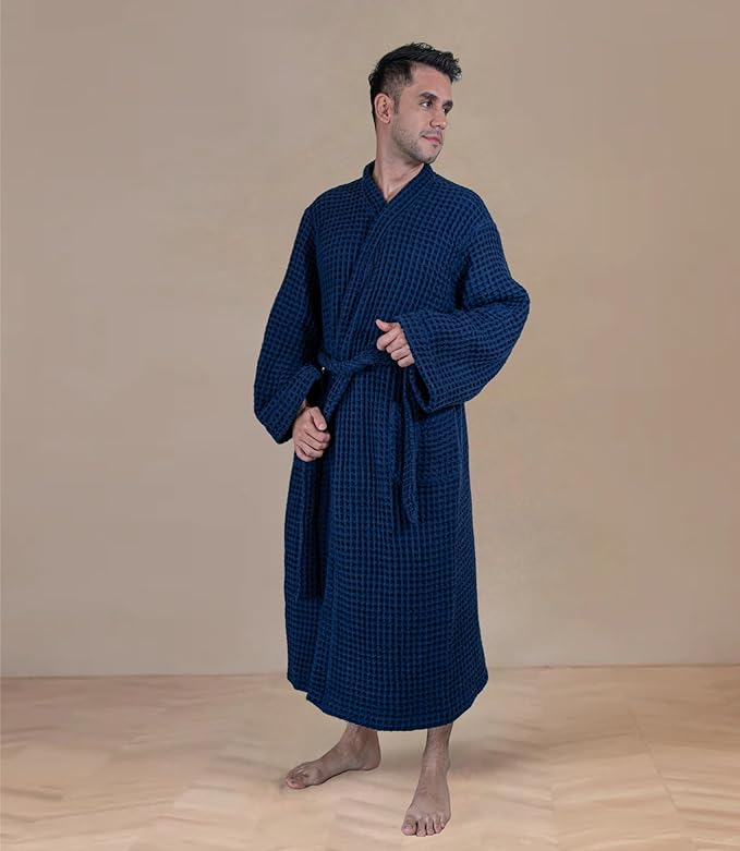 Luxury Organic Japanese Cotton Hotel & Spa Waffle Bathrobe for Men and Women (Hooded/Kimono)