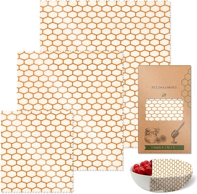 Sustainable Food Preservation With 3 Natural Beeswaxs Cloth Wraps Washable And Reusable Portable Kitchen Supplies