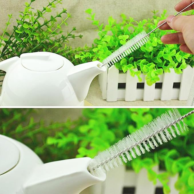 6pcs Stainless Steel Straw Replacement for 16oz Water Bottle, Includes 2 Cleaning Brushes, Reusable and BPA-Free Metal Straws